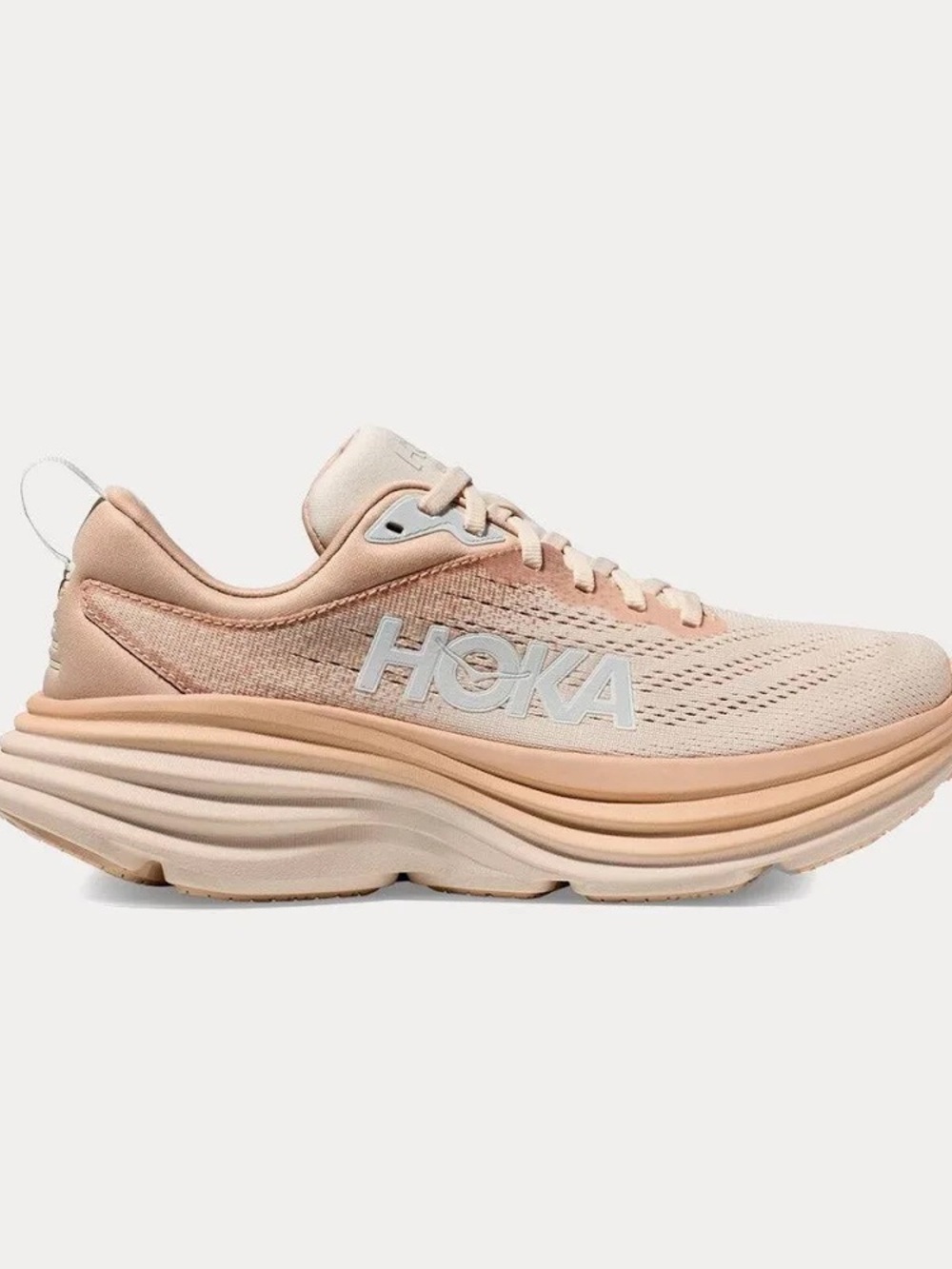 HOKA Bondi 8 Running Shoe (Women) in Shifting Sand/Eggnog